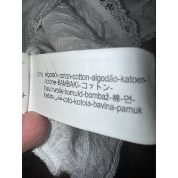 Zara White Lace Smocked Cropped Camisole Top French Country Cottagecore XS NWT - Picture 8 of 12